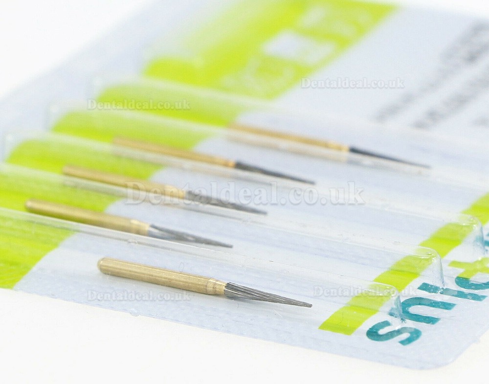 10 Pcs Wave Dental Taper Fissure TF 7714 Burs Trimming & Finishing Carbide 12 Blade Bur